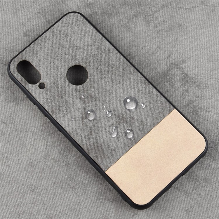 Bi-color Splicing PU Leather Coated PC + TPU Hybrid Case Shell for Xiaomi Redmi 7 - Grey-7