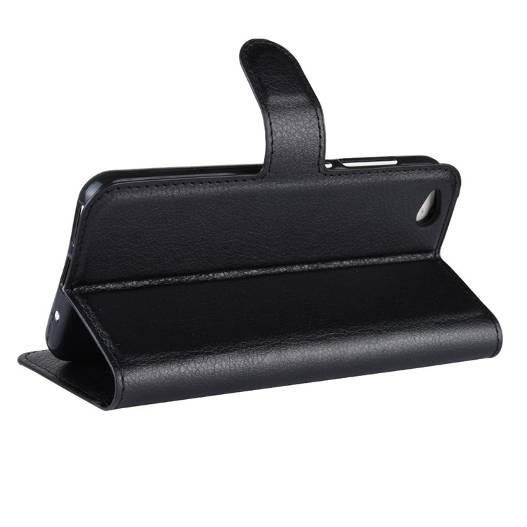 Litchi Skin PU Leather Magnetic Wallet Protection Case for Xiaomi Redmi Go - Black-6