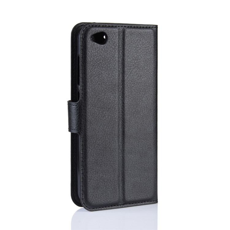 Litchi Skin PU Leather Magnetic Wallet Protection Case for Xiaomi Redmi Go - Black-7