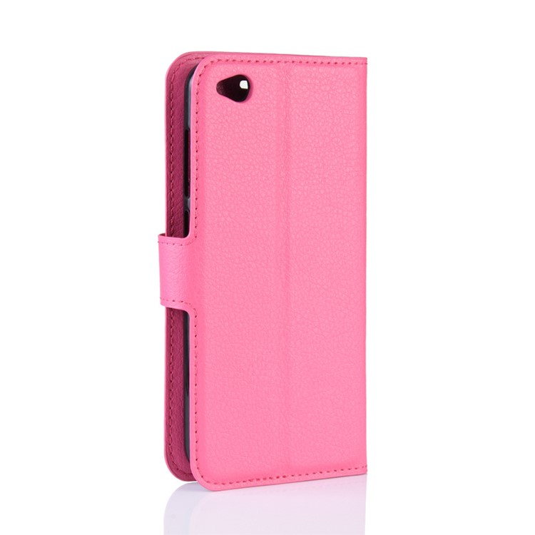 Litchi Skin PU Leather Magnetic Wallet Protection Case for Xiaomi Redmi Go - Rose-6