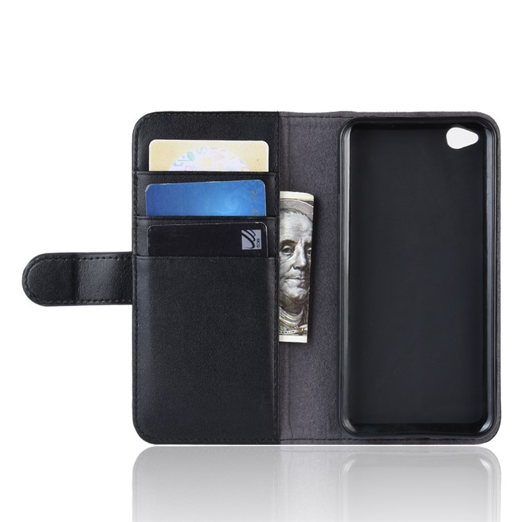 Split Leather Wallet Flip Stand Case for Xiaomi Redmi Go - Black-5