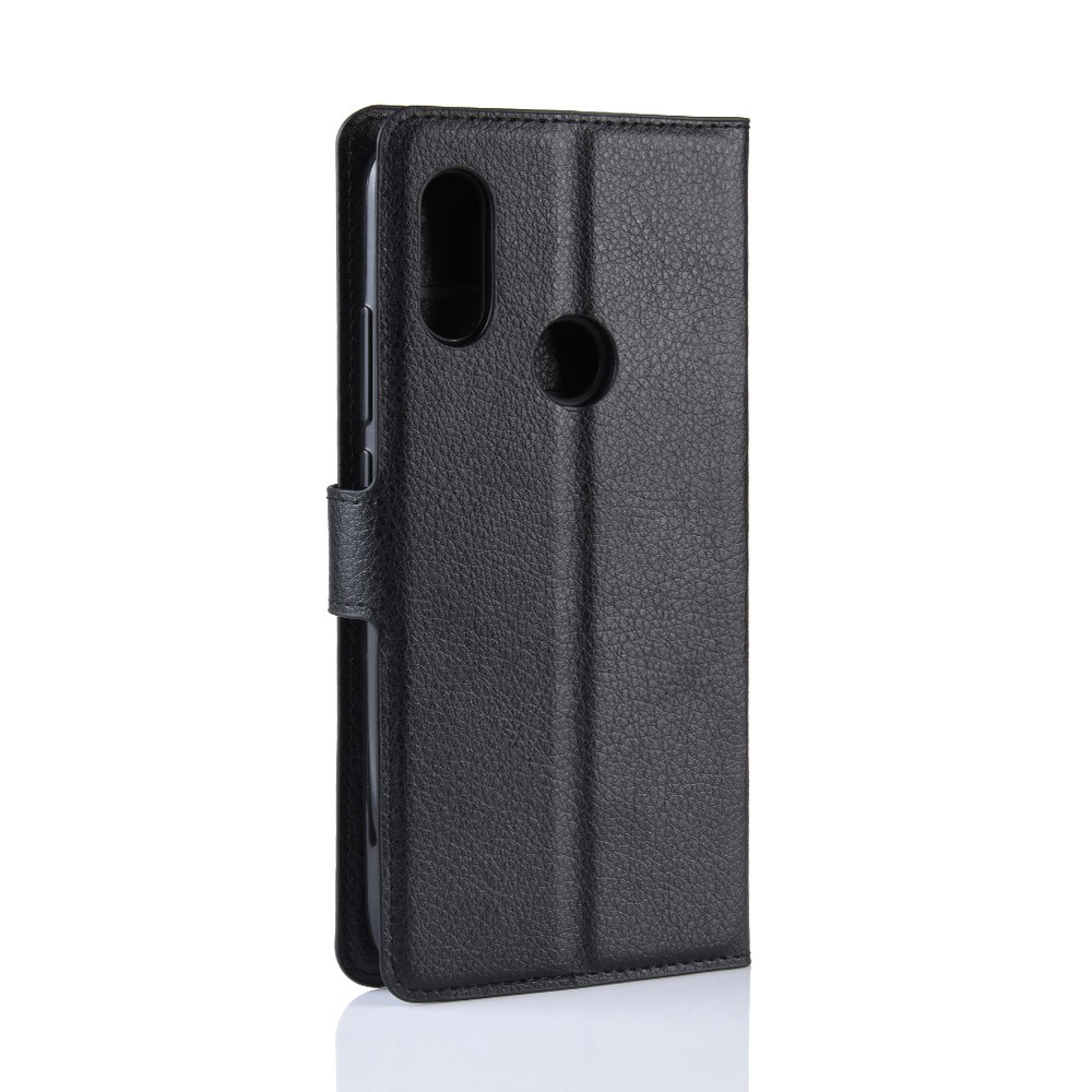 Litchi Skin Billet de Cuero Estuche Para Xiaomi Redmi 7 / Redmi Y3 - Negro