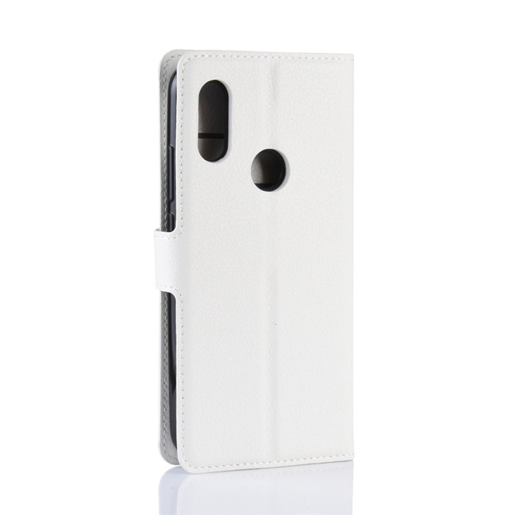 Litchi Skin Wallet Leather Stand Case for Xiaomi Redmi 7 / Redmi Y3 - White-6