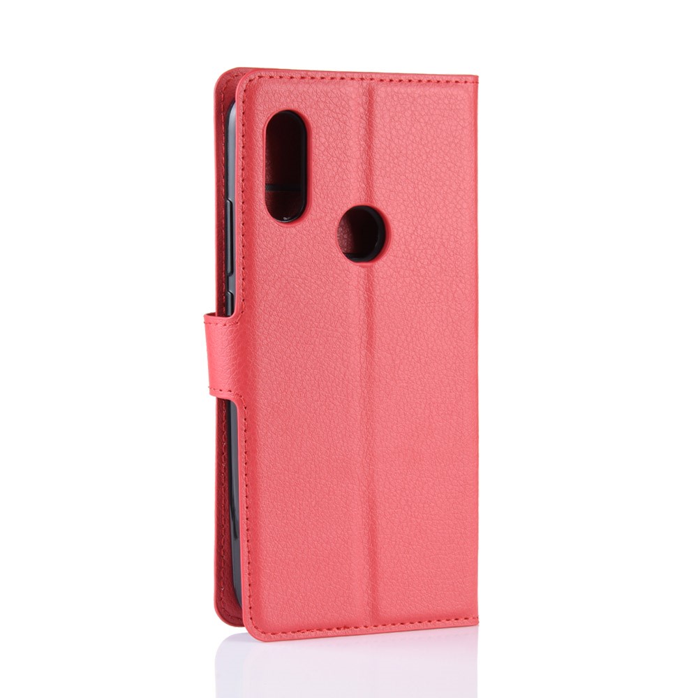 Litchi Skin Wallet Stand Case Для Xiaomi Redmi 7 / Redmi Y3 - Красный-6