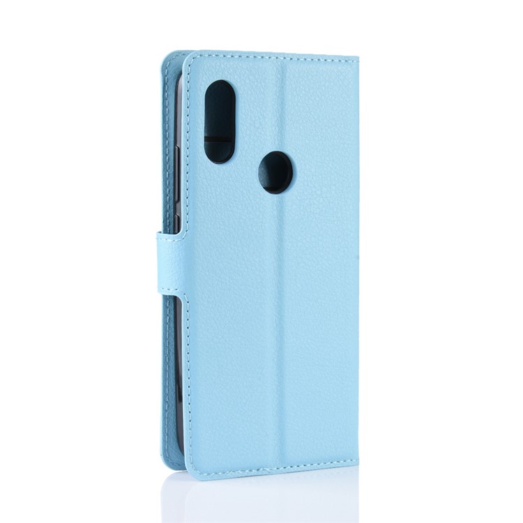 Litchi Haut Brieftasche Lederstand Hülle Für Xiaomi Redmi 7 / Redmi Y3 - Baby Blau