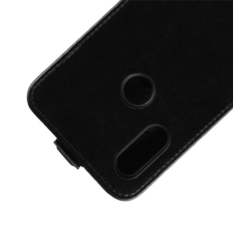 Crazy Horse Vertical Cuir Case Avec Fente de Carte Pour Xiaomi Redmi 7 / Redmi Y3 - le Noir