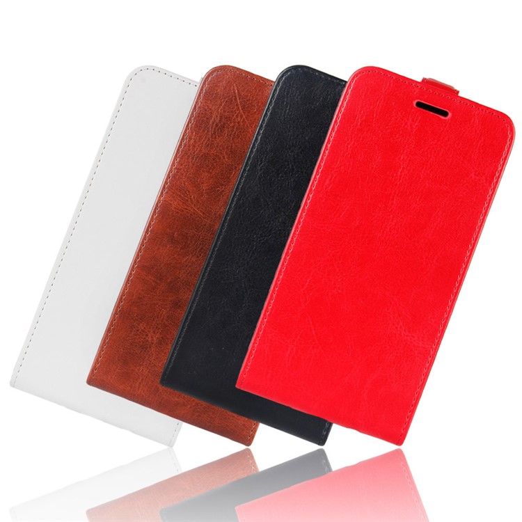 Crazy Horse Vertical Cuir Case Avec Fente de Carte Pour Xiaomi Redmi 7 / Redmi Y3 - le Noir