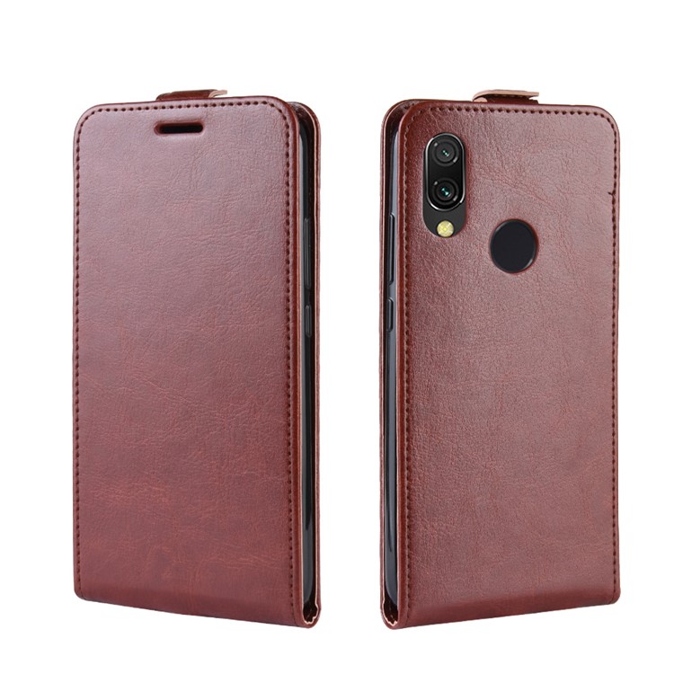 Crazy Horse Vertical Leather Case with Card Slot for Xiaomi Redmi 7 / Redmi Y3 - Brown-2
