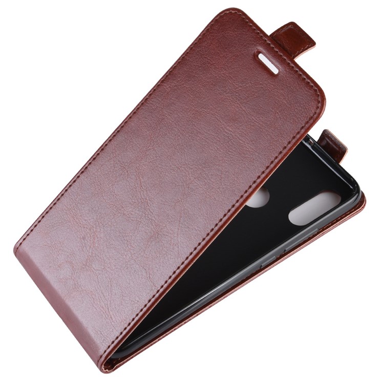 Crazy Horse Vertical Leather Case with Card Slot for Xiaomi Redmi 7 / Redmi Y3 - Brown-4
