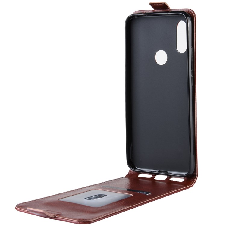 Crazy Horse Vertical Leather Case with Card Slot for Xiaomi Redmi 7 / Redmi Y3 - Brown-5