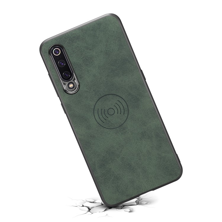 PU Leather Coated TPU Phone Case for Xiaomi Mi 9 (Built-in Magnetic Holder Metal Sheet) - Green-2