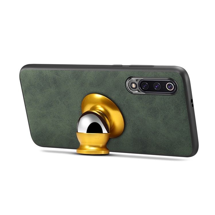 PU Leather Coated TPU Phone Case for Xiaomi Mi 9 (Built-in Magnetic Holder Metal Sheet) - Green-4