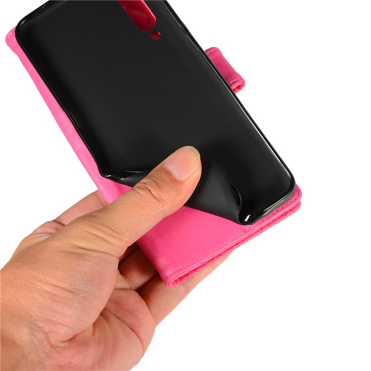 Grid Pattern Wallet Stand Leather Case for Xiaomi Mi 9 - Rose-9