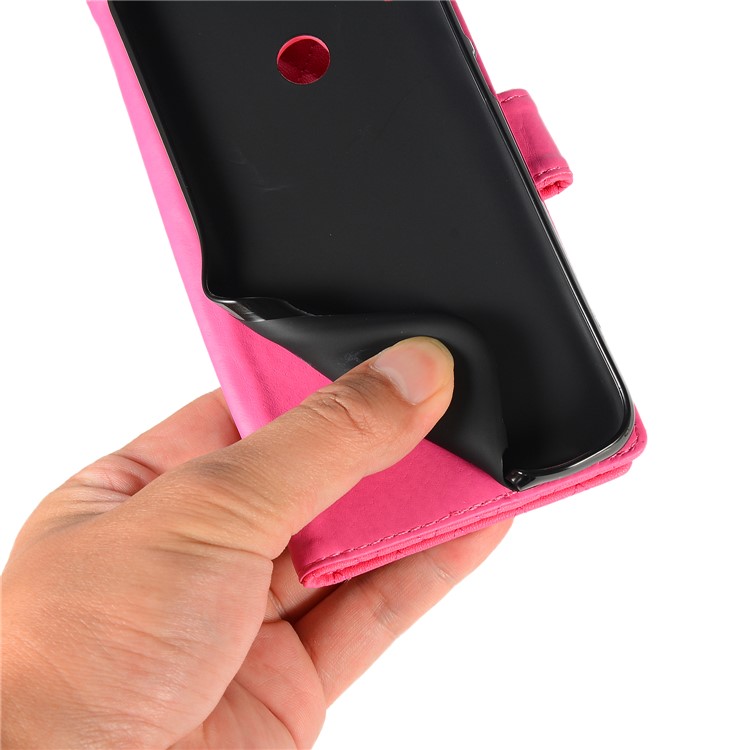 Grid Pattern Leather Wallet Stand Case for Xiaomi Redmi Note 7 / Note 7 Pro (India) - Rose-11
