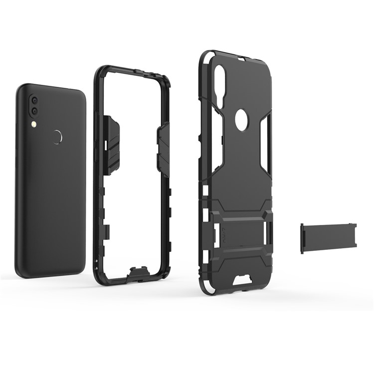 Plastic + TPU Hybrid Case with Kickstand for Xiaomi Redmi 7 - Black-6