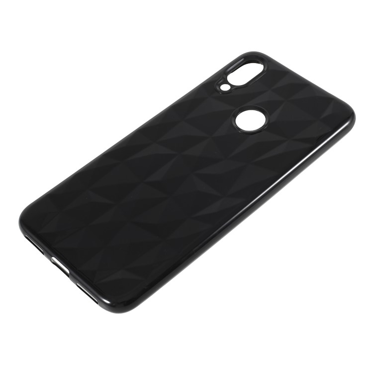 3D Grão De Diamante Macio TPU Caso Para Xiaomi Redmi Note 7 / Nota 7 Pro (índia) - Preto-1
