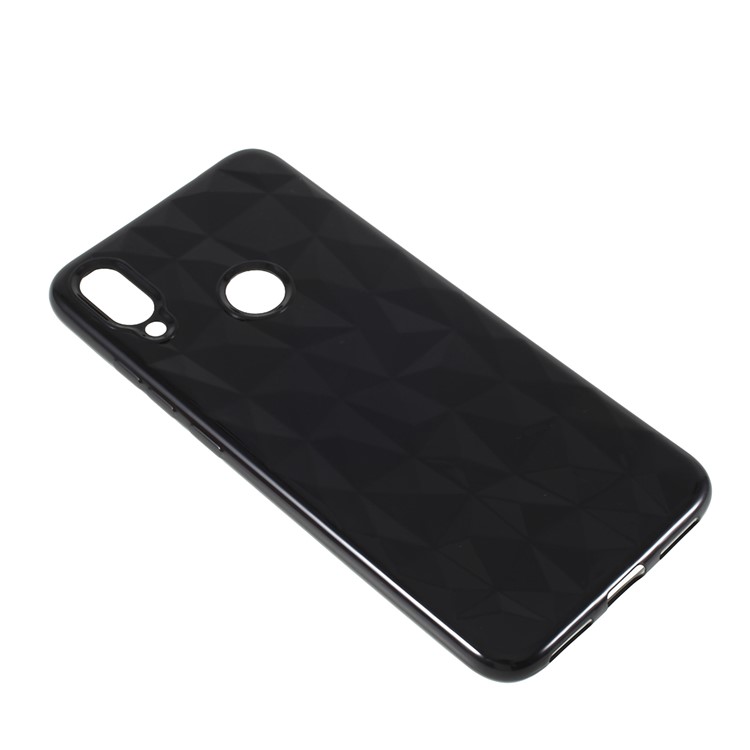 3D Grão De Diamante Macio TPU Caso Para Xiaomi Redmi Note 7 / Nota 7 Pro (índia) - Preto-3
