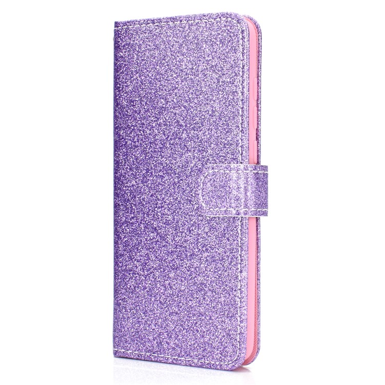 Flash Powder Leather Wallet Stand Case for Xiaomi Mi 9 - Purple-5