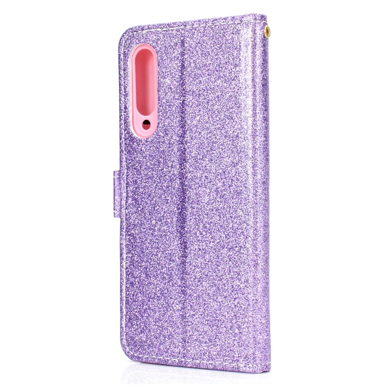 Flash Powder Leather Wallet Stand Case for Xiaomi Mi 9 - Purple-6