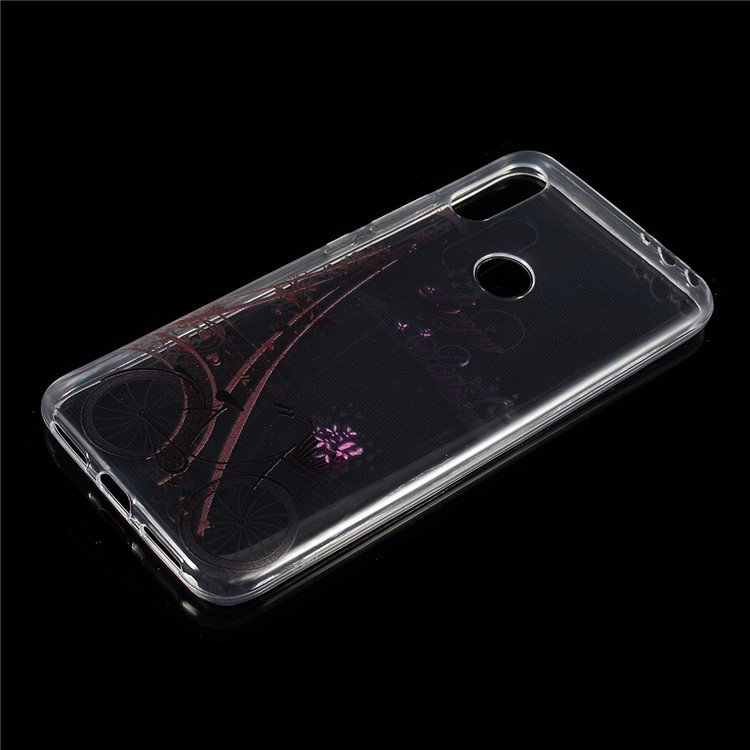 Pattern Printing TPU Soft Phone Shell Case for Xiaomi Redmi 7 / Redmi Y3 - Eiffel Tower and Bicycle-2