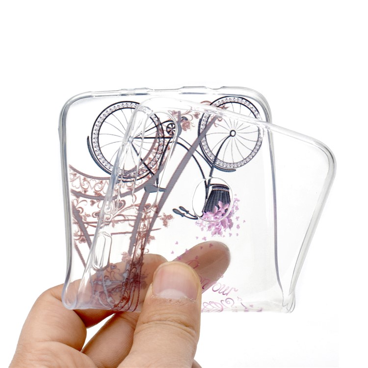Pattern Printing TPU Soft Phone Shell Case for Xiaomi Redmi 7 / Redmi Y3 - Eiffel Tower and Bicycle-6