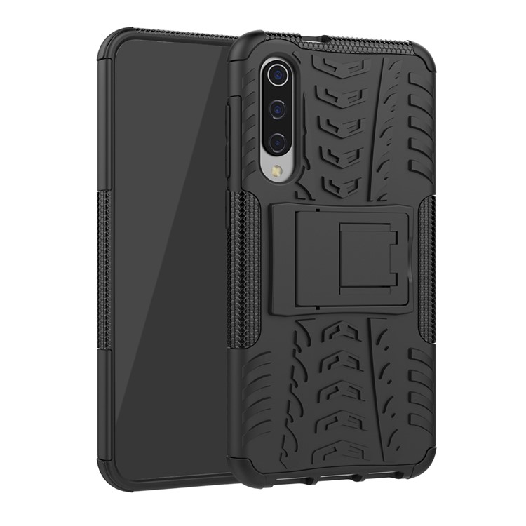 Anti-slip PC + TPU Hybrid Case with Kickstand for Xiaomi Mi 9 SE - Black-1