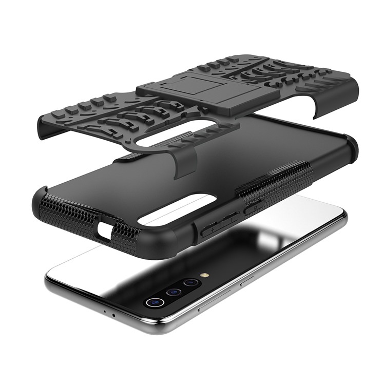 Anti-slip PC + TPU Hybrid Case with Kickstand for Xiaomi Mi 9 SE - Black-5