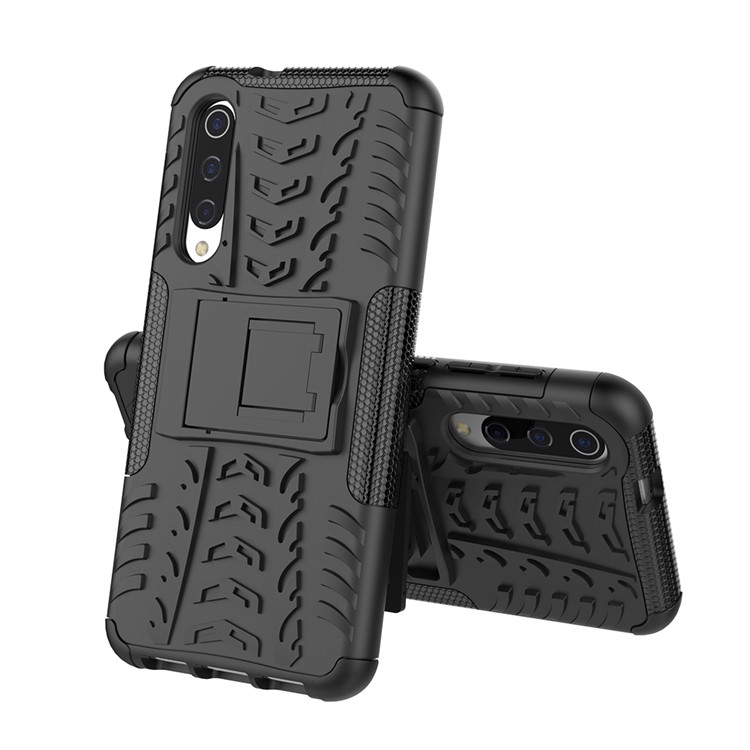 Anti-slip PC + TPU Hybrid Case with Kickstand for Xiaomi Mi 9 SE - Black-8