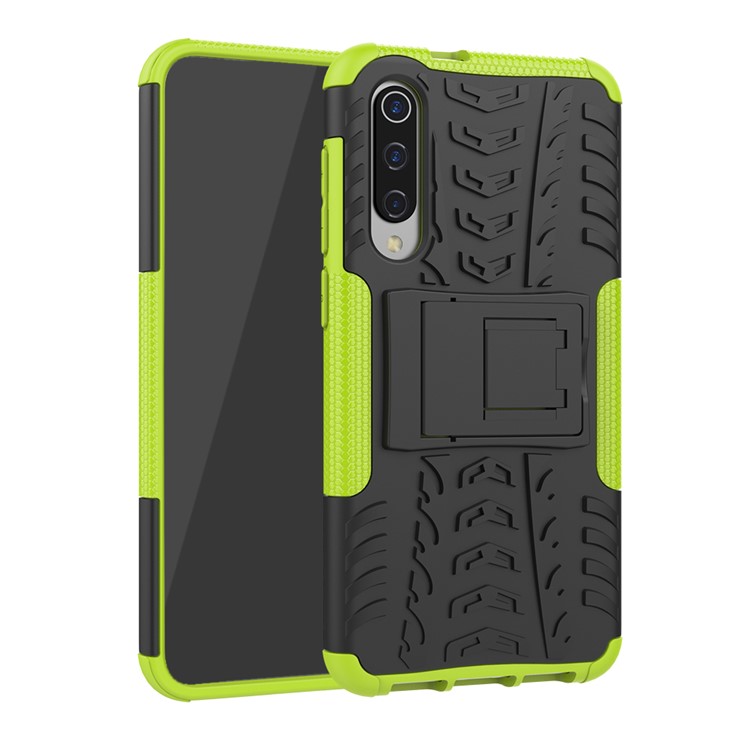 Anti-slip PC + TPU Hybrid Case with Kickstand for Xiaomi Mi 9 SE - Green-1