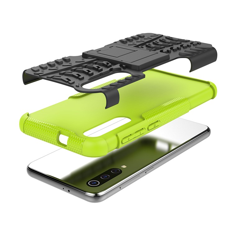 Anti-slip PC + TPU Hybrid Case with Kickstand for Xiaomi Mi 9 SE - Green-5