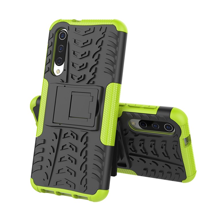Anti-slip PC + TPU Hybrid Case with Kickstand for Xiaomi Mi 9 SE - Green-8