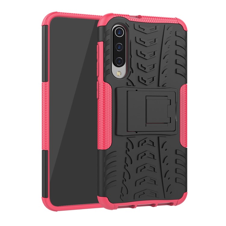 Anti-slip PC + TPU Hybrid Case with Kickstand for Xiaomi Mi 9 SE - Rose-1