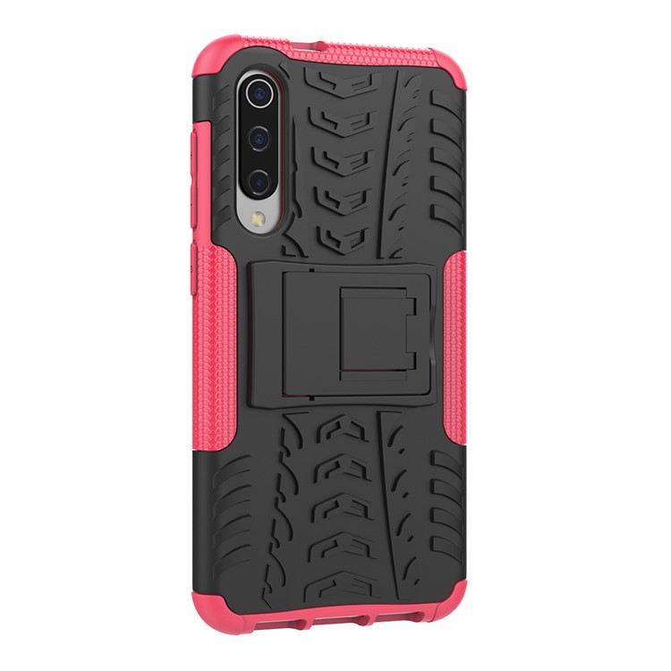 Anti-slip PC + TPU Hybrid Case with Kickstand for Xiaomi Mi 9 SE - Rose-7