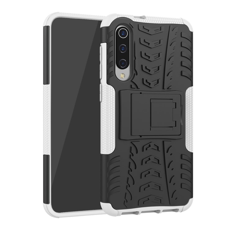 Anti-slip PC + TPU Hybrid Case with Kickstand for Xiaomi Mi 9 SE - White-1