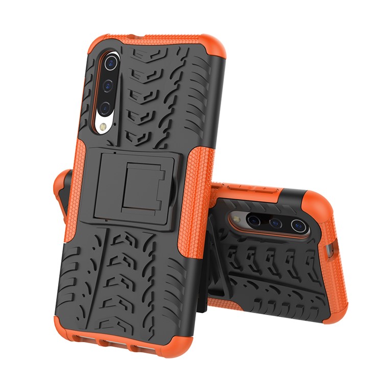 Anti-slip PC + TPU Hybrid Case with Kickstand for Xiaomi Mi 9 SE - Orange-8