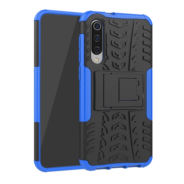 Anti-slip PC + TPU Hybrid Case with Kickstand for Xiaomi Mi 9 SE - Blue-1