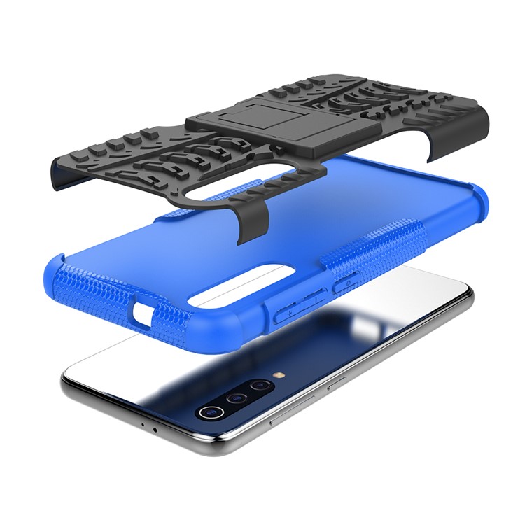 Anti-slip PC + TPU Hybrid Case with Kickstand for Xiaomi Mi 9 SE - Blue-5