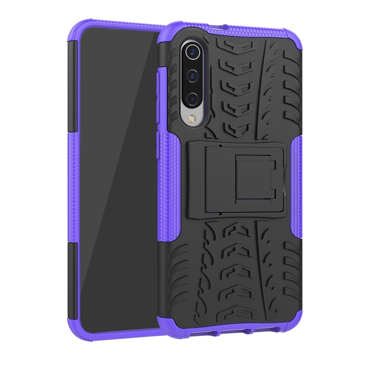 Anti-slip PC + TPU Hybrid Case with Kickstand for Xiaomi Mi 9 SE - Purple-1