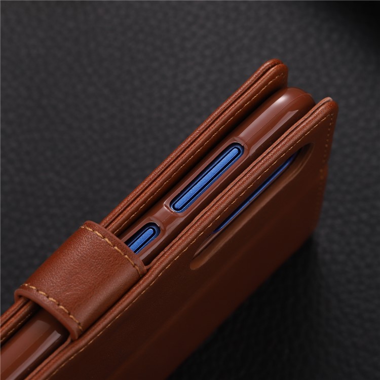AZNS Leather Wallet Case for Xiaomi Mi 9 SE - Brown-14