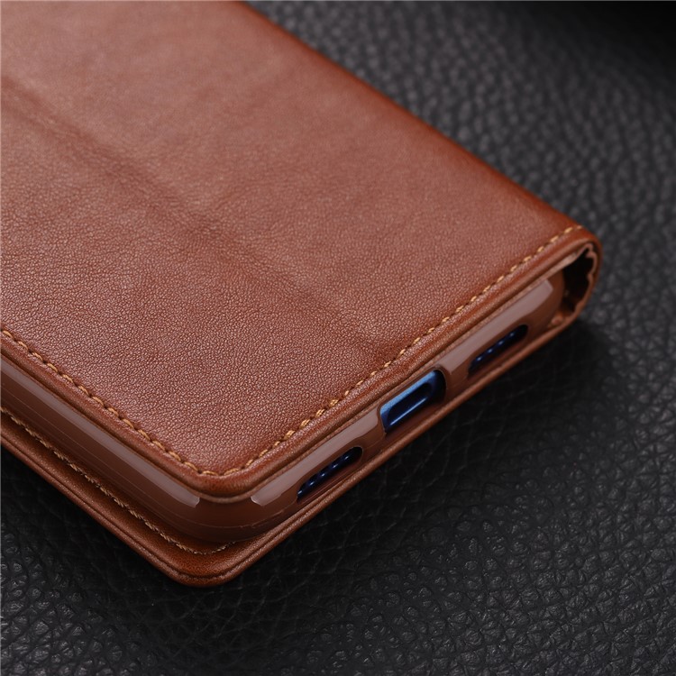 AZNS Leather Wallet Case for Xiaomi Mi 9 SE - Brown-15