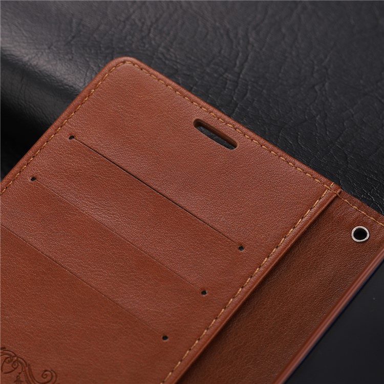 Case de Billetera de Cuero Azns Para Xiaomi Mi 9 SE - Marrón