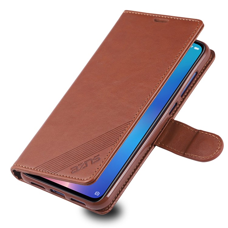 Case de Billetera de Cuero Azns Para Xiaomi Mi 9 SE - Marrón