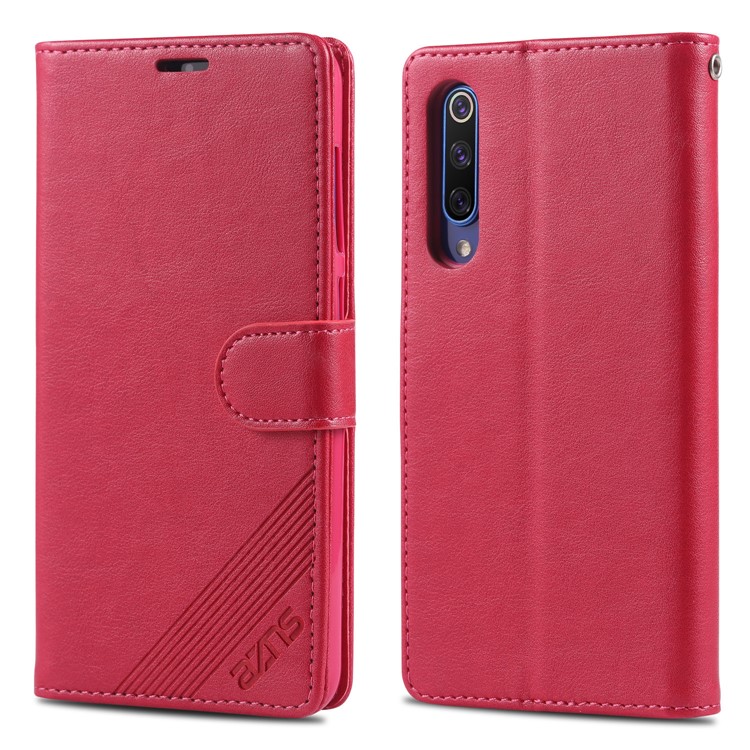 AZNS Leather Wallet Case for Xiaomi Mi 9 SE - Rose-1