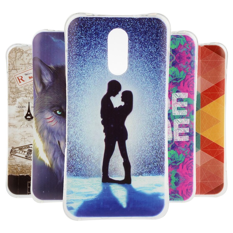 Pattern Printing Soft TPU Case for Xiaomi Redmi Note 4 - Lovers in The Snow-2