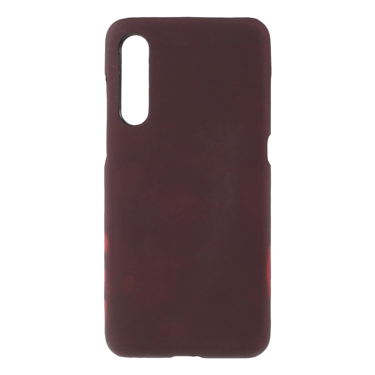 Thermal Induction Fluorescent Color Changing PU Leather Coated PC Back Shell for Xiaomi Mi 9 - Black / Red-2