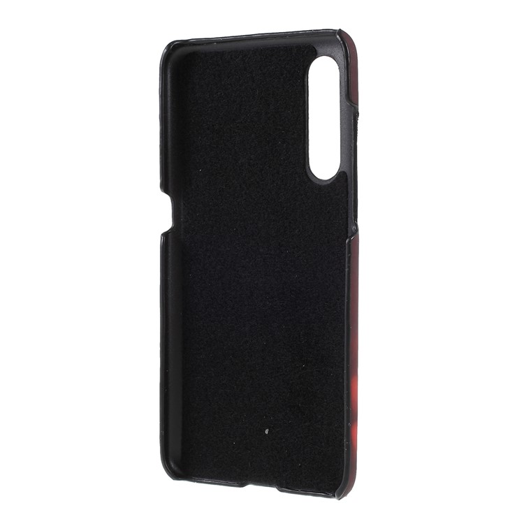 Thermal Induction Fluorescent Color Changing PU Leather Coated PC Back Shell for Xiaomi Mi 9 - Black / Red-4