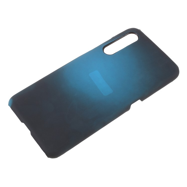 Thermal Induction Fluorescent Color Changing PU Leather Coated PC Back Shell for Xiaomi Mi 9 - Black / Blue-1