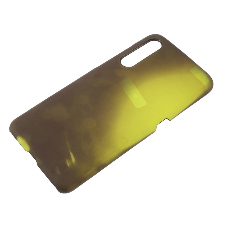 Thermal Induction Fluorescent Color Changing PU Leather Coated PC Back Shell for Xiaomi Mi 9 - Black / Green-1