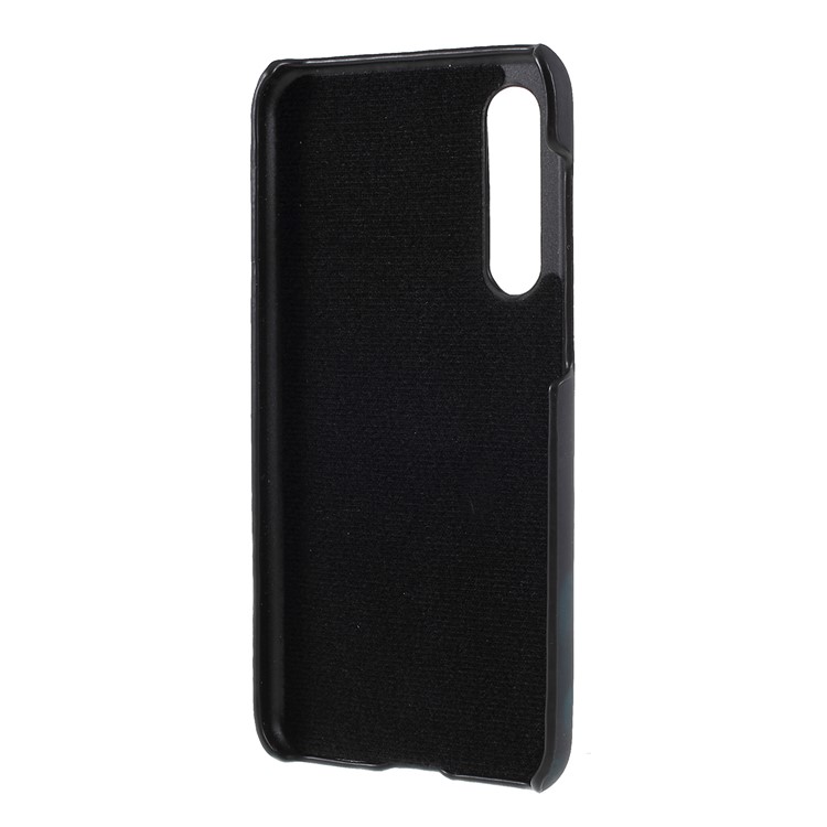Thermal Induction Fluorescent Color Changing PU Leather Coated PC Back Case for Xiaomi Mi 9 SE - Black / Blue-4