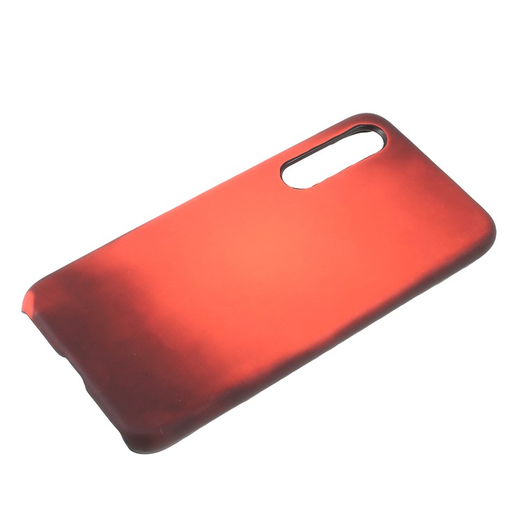 Thermal Induction Fluorescent Color Changing PU Leather Coated PC Back Case for Xiaomi Mi 9 SE - Black / Red-1